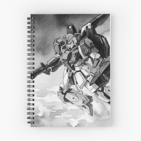 Item preview, BLACK WHITE watercolour illustration ZETA Gundam Z Full Artwork traditional art designed and sold by sabartgunpla.