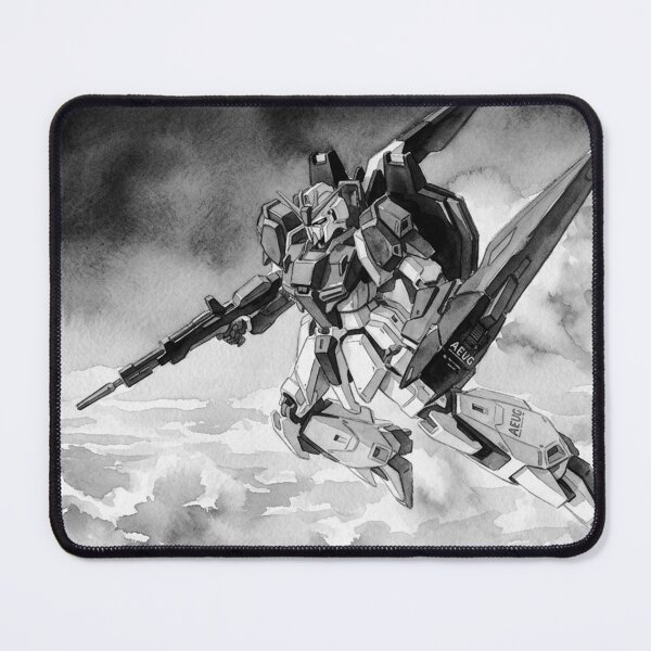 Item preview, BLACK WHITE watercolour illustration ZETA Gundam Z Full Artwork traditional art designed and sold by sabartgunpla.