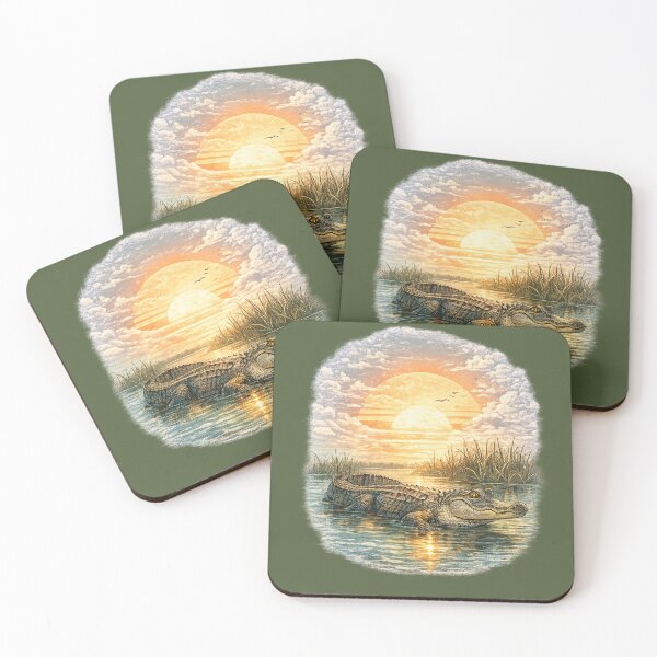 Item preview, Iconic Florida alligator resting in Everglades water designed and sold by piketo.