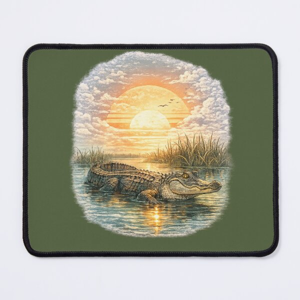 Item preview, Iconic Florida alligator resting in Everglades water designed and sold by piketo.