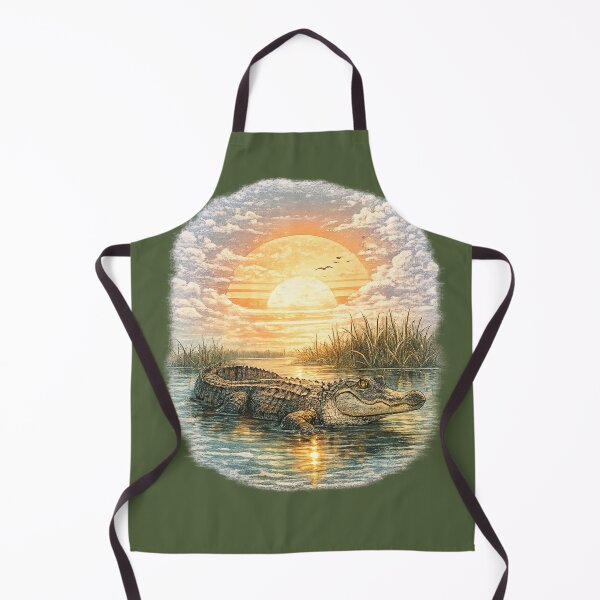 Item preview, Iconic Florida alligator resting in Everglades water designed and sold by piketo.