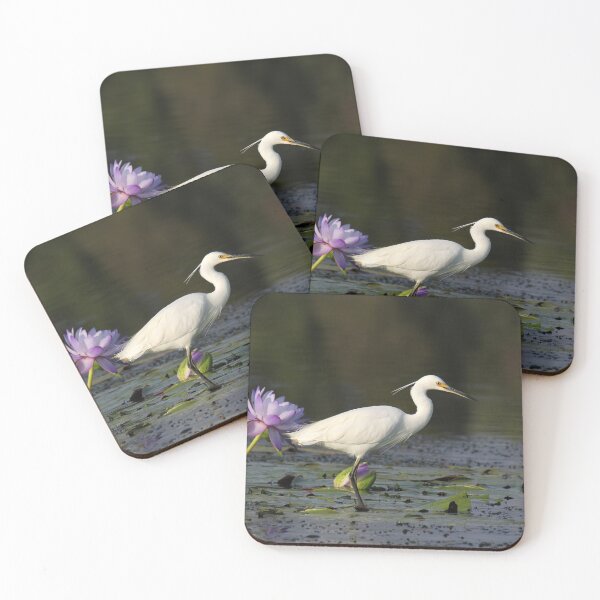 Item preview, Little Egret with Purple Water Lily designed and sold by 27Tammy27.