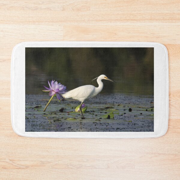 Item preview, Little Egret with Purple Water Lily designed and sold by 27Tammy27.