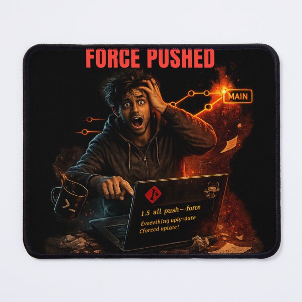 Item preview, Force Pushed Straight To Main – Funny Git Developer T-Shirt designed and sold by BuggedThreads.