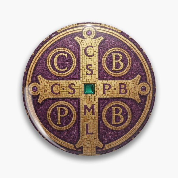 Item preview, Saint Benedict Medal Byzantine Mosaic Art designed and sold by KCdS2026.