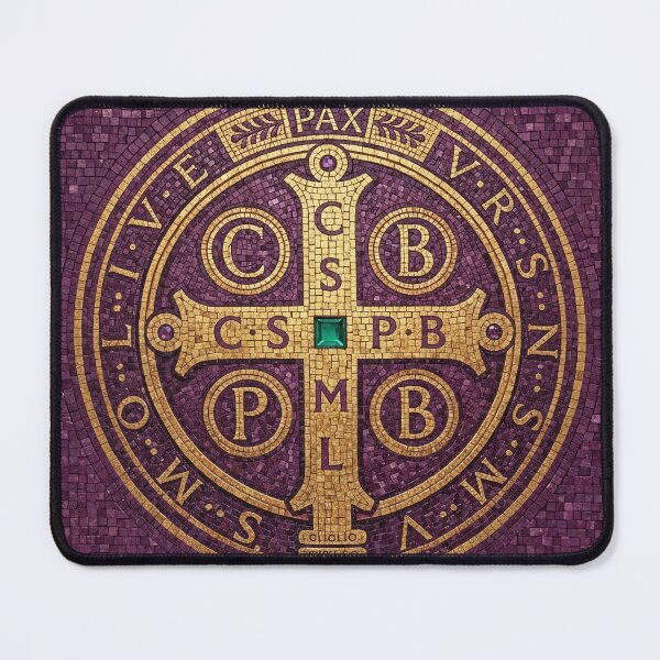 Item preview, Saint Benedict Medal Byzantine Mosaic Art designed and sold by KCdS2026.