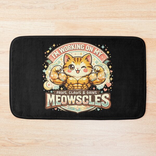 Artikelvorschau, Ich arbeite an meiner Meowscles-Katze, Fitness-Humor, lustiges Workout entworfen und verkauft von graphic-genie.