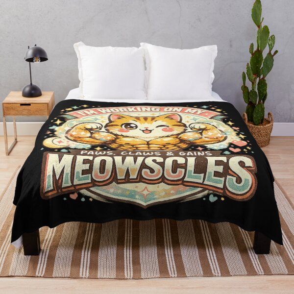 Item preview, Im Working On My Meowscles Cat, Fitness Humor, Funny Workout designed and sold by graphic-genie.