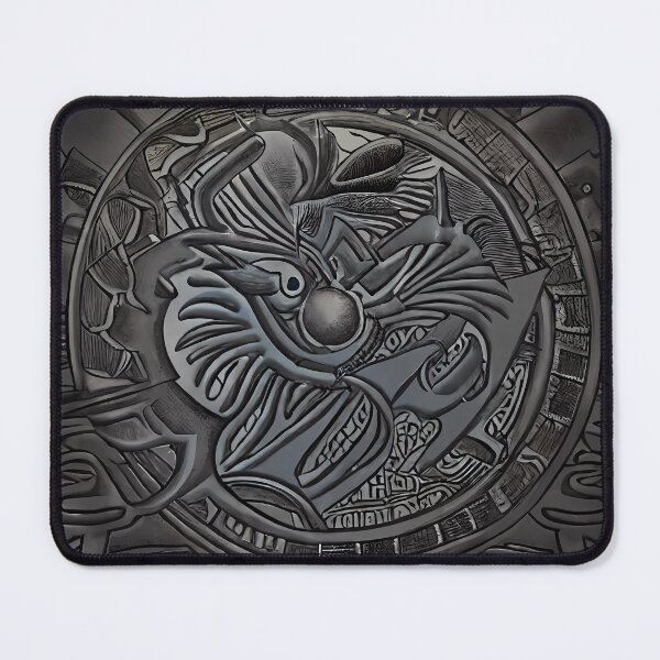 Item preview, Dark Bird Nestled Orb Feather Bloom Sun Ring Biomechanical Surreal Abstract Art designed and sold by YugenWorkshop.