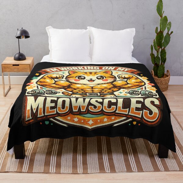 Item preview, Im Working On My Meowscles Cat, Fitness Humor, Funny Workout designed and sold by graphic-genie.