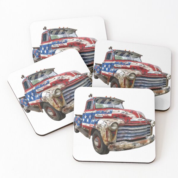 Item preview, Vintage American Pickup Truck Rustic USA Flag Aesthetic designed and sold by NotasCreativa.