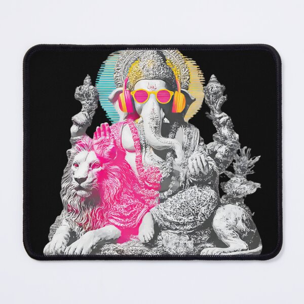Item preview, Ganesha Lion Sculpture Retro Neon Neon Headphones Art designed and sold by PANNARUK THAILAND.