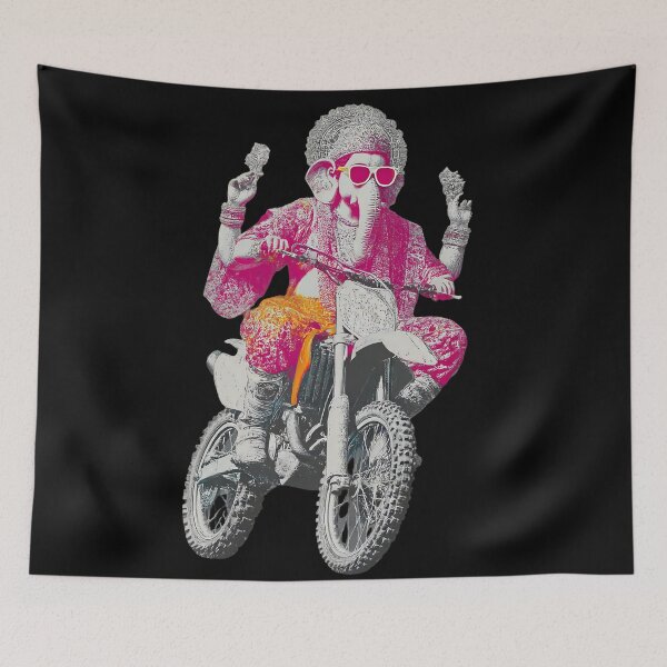 Item preview, Ganesha Motocross Dirt Bike Neon Pop Art designed and sold by PANNARUK THAILAND.