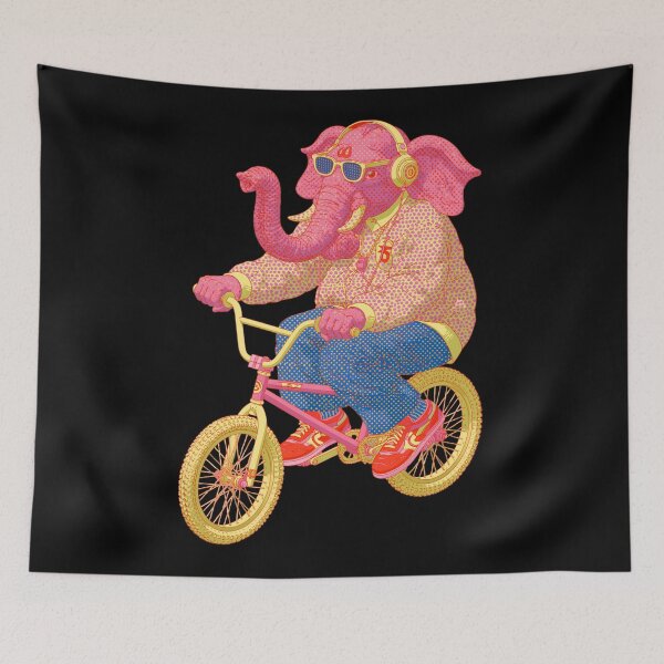 Item preview, Ganesha BMX Bicycle Rider Neon Retro Pop Art designed and sold by PANNARUK THAILAND.