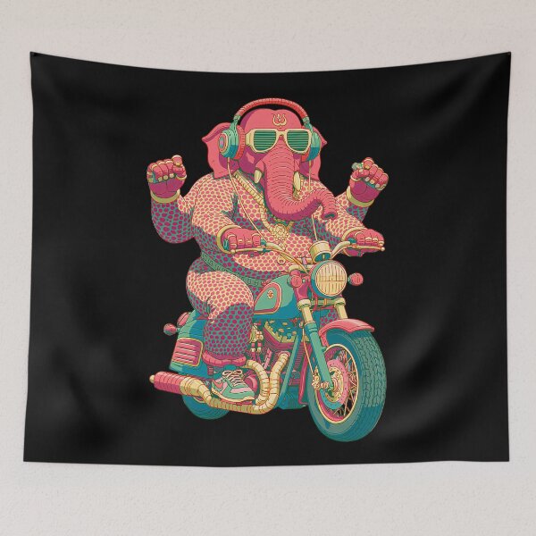Item preview, Ganesha Retro Pop Art Halftone Biker Sticker designed and sold by PANNARUK THAILAND.