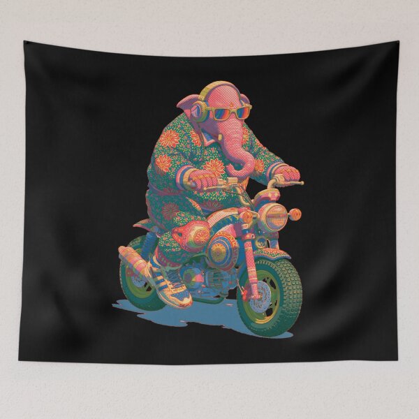 Item preview, Ganesha Chopper Motorcycle Neon Pop Art Biker designed and sold by PANNARUK THAILAND.