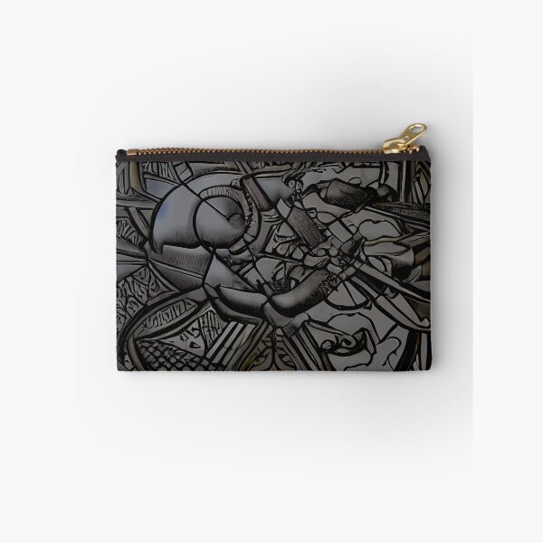 Item preview, Dark Mirrored Arms Hourglass Altar Horn Symmetry Stained Glass Surreal Abstract Art designed and sold by YugenWorkshop.