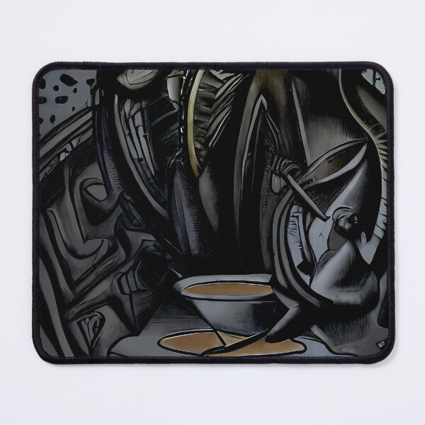 Item preview, Dark Ritual Offering Cup Hooded Figure Golden Pour Surreal Abstract Art designed and sold by YugenWorkshop.