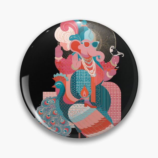 Item preview, Ganesha Peacock Geometric Flat Vector Pop Art designed and sold by PANNARUK THAILAND.