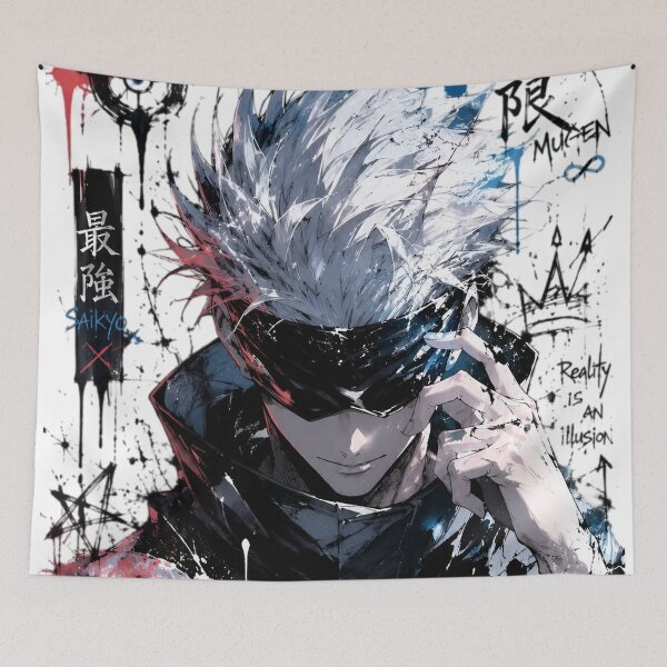 Item preview, Blindfolded Sorcerer | Limitless Power Anime Art Print designed and sold by Dyan4.