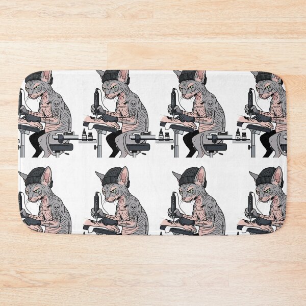 Item preview, Edgy Sphynx Cat Tattoo Artist Ink Machine designed and sold by PictoVibe.