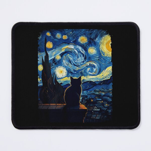 Item preview, Cat Gifts for Cat Mom Dad Womens Starry Night Van Gogh Cat  designed and sold by Littermin.