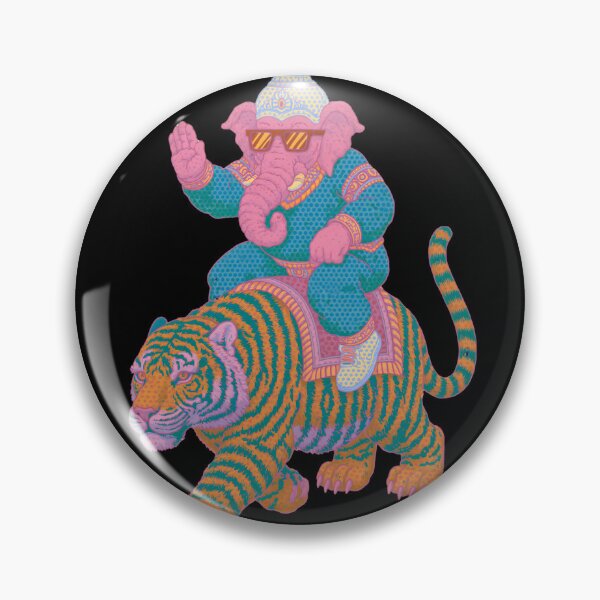 Item preview, Ganesha Riding Tiger Psychedelic Streetwear Pop Art designed and sold by PANNARUK THAILAND.