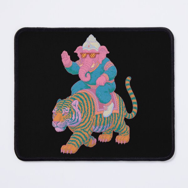 Item preview, Ganesha Riding Tiger Psychedelic Streetwear Pop Art designed and sold by PANNARUK THAILAND.