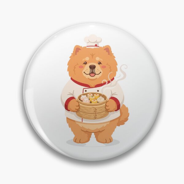 Item preview, Fluffy Chow Chow Dim Sum Chef Dumpling Basket designed and sold by PictoVibe.