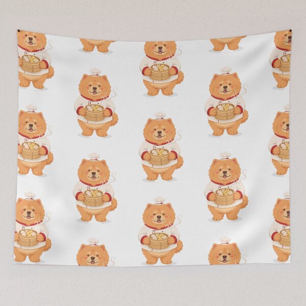 Item preview, Fluffy Chow Chow Dim Sum Chef Dumpling Basket designed and sold by PictoVibe.