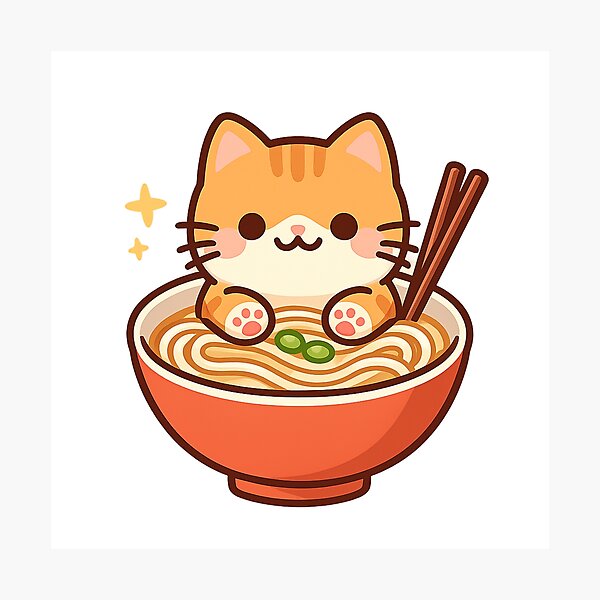 Item preview,  Ramen Cat Bowl designed and sold by LuloCreative.
