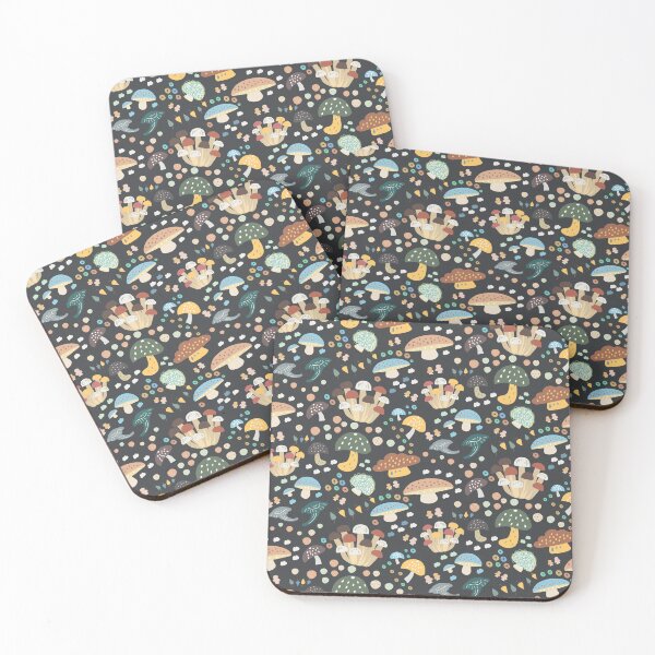 Item preview, Ditsy Mushroom (Dark Seamless Pattern) designed and sold by Kuosi-Kiosk.