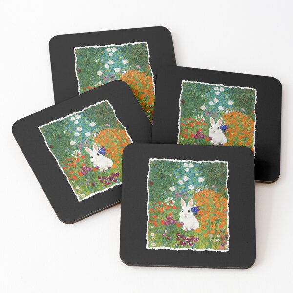 Item preview, White Bunny Resting Among Colorful Wildflowers in Cottage Garden designed and sold by JordynLadukeg65.