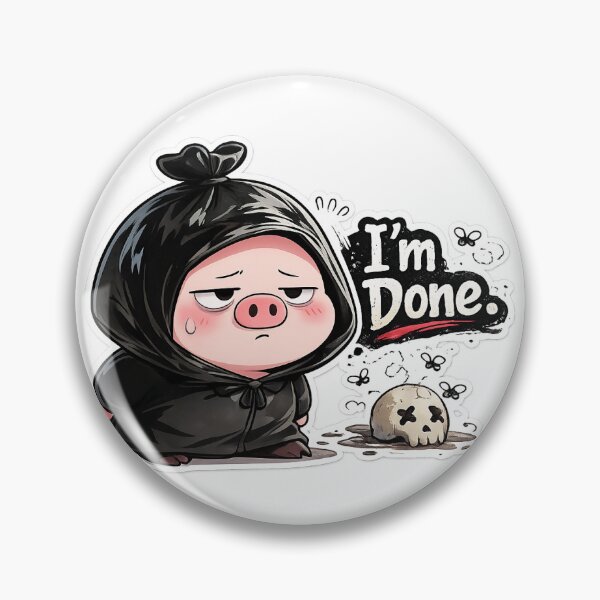 Item preview, I'm Done Cute Pig Sticker – Grumpy Mood designed and sold by MoodPopz Studio.