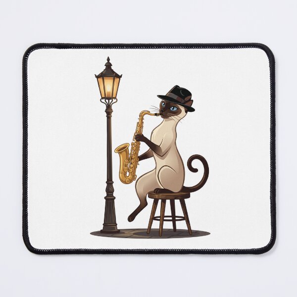 Item preview, Retro Siamese Cat Jazz Saxophone Musician Fedora designed and sold by PictoVibe.