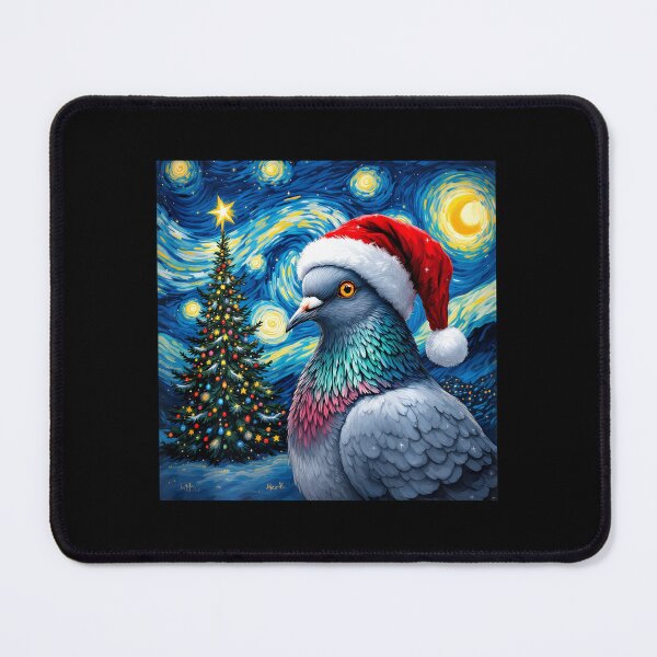 Item preview, Christmas Pigeon Santa Hat Van Gogh Starry Night Holiday designed and sold by Littermin.