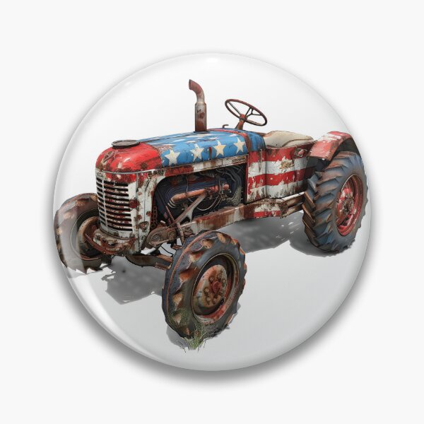 Item preview, Vintage USA Flag Tractor Rustic Distressed Country Art designed and sold by NotasCreativa.
