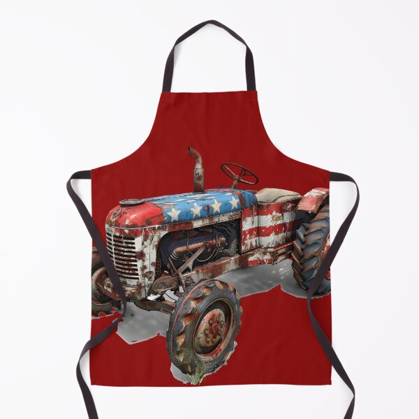 Item preview, Vintage USA Flag Tractor Rustic Distressed Country Art designed and sold by NotasCreativa.