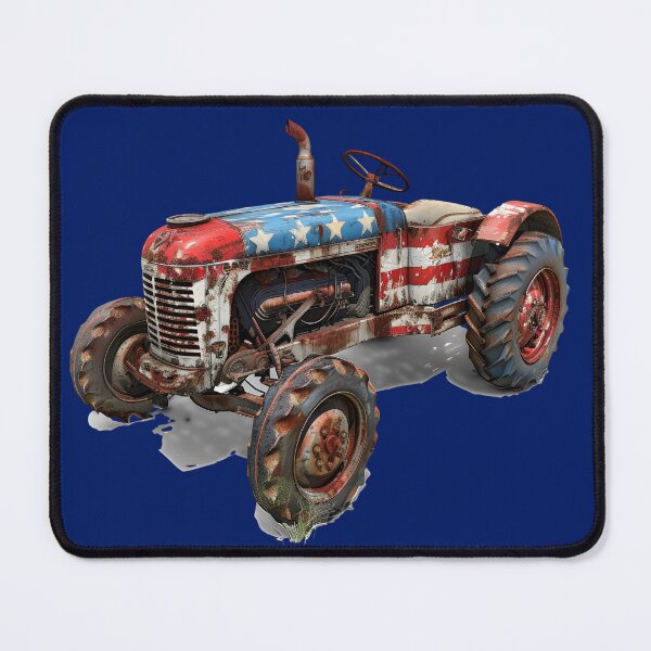 Item preview, Vintage USA Flag Tractor Rustic Distressed Country Art designed and sold by NotasCreativa.