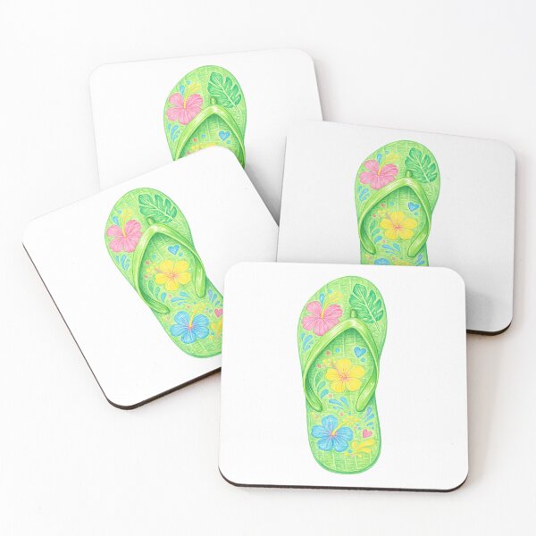 Item preview, green flip flop  designed and sold by Looplk.