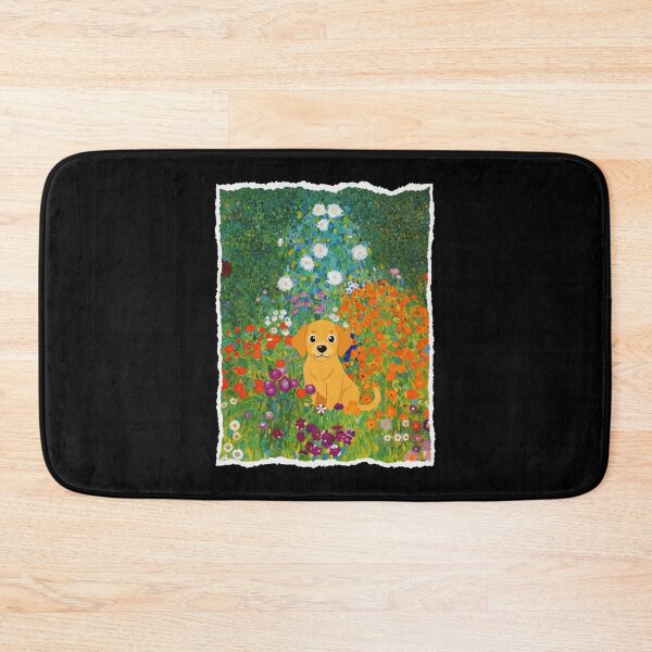 Item preview, Cute Golden Dog Sitting In Colorful Wildflower Garden Scene designed and sold by JordynLadukeg65.