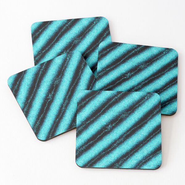 Item preview, Turquoise Glitter Diagonal Stripes Abstract Pattern designed and sold by SweetLilith.