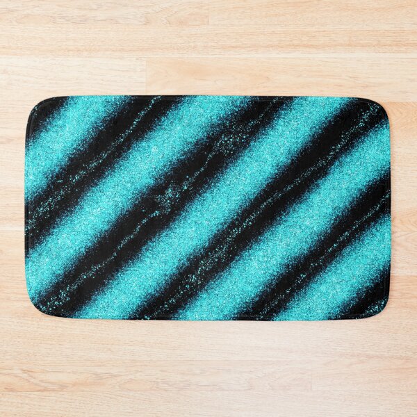 Item preview, Turquoise Glitter Diagonal Stripes Abstract Pattern designed and sold by SweetLilith.