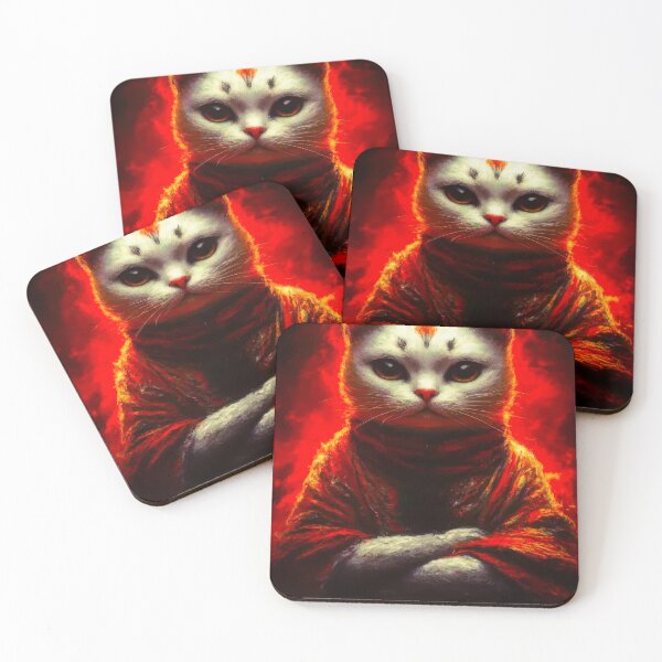 Item preview, White Cat Fire Warrior designed and sold by Cerafus.