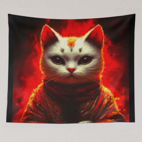 Item preview, White Cat Fire Warrior designed and sold by Cerafus.