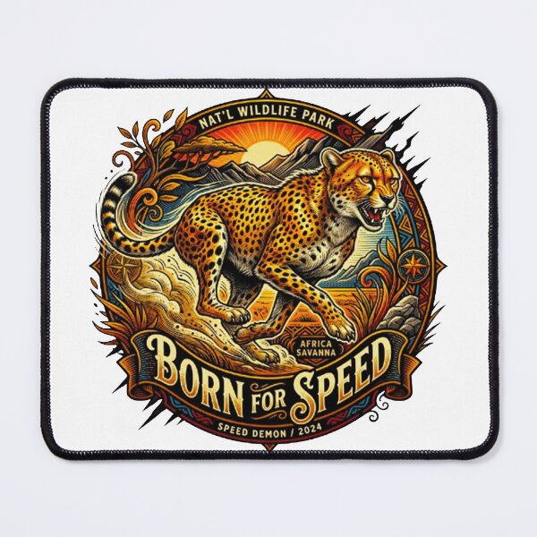 Item preview, Born For Speed Cheetah Wildlife Africa Savanna Vintage Vintage Graphic designed and sold by MT-Hub | Cute Aesthetic Art, Stickers & Phone Cases.