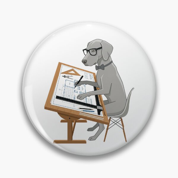 Item preview, Weimaraner Dog Architect Blueprint Mid-Century Modern designed and sold by PictoVibe.