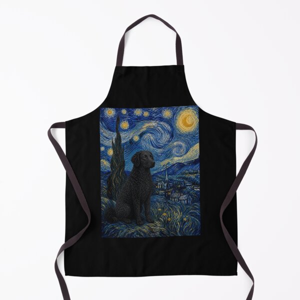 Item preview, Curly-Coated Retriever Dog Van Gogh Starry Night  designed and sold by Littermin.