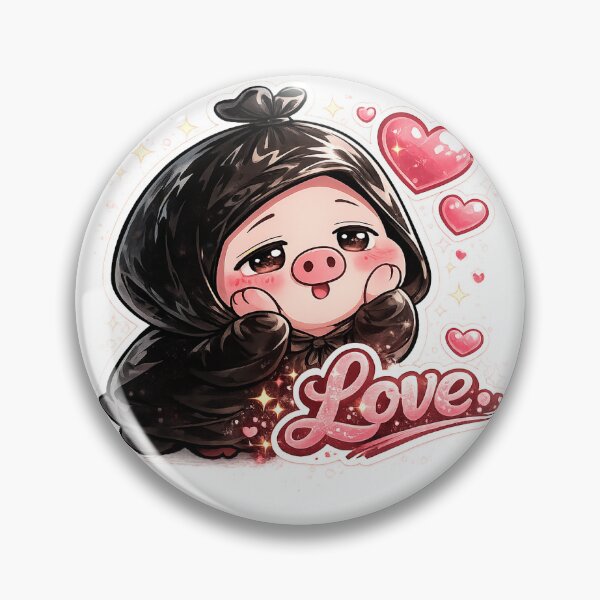 Item preview, Cute Love Pig Sticker with Hearts designed and sold by MoodPopz Studio.