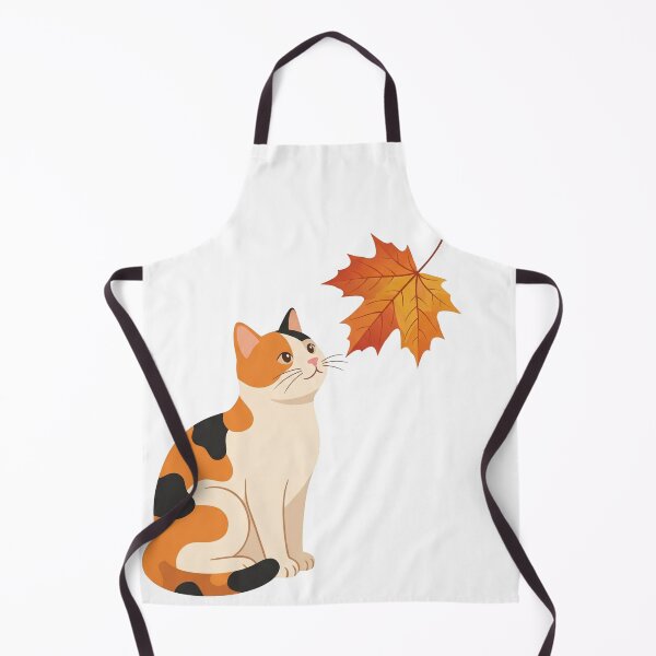 Item preview, Cute Calico Cat and Autumn Leaf Cozy Fall Vector Art designed and sold by Paws And Pause.